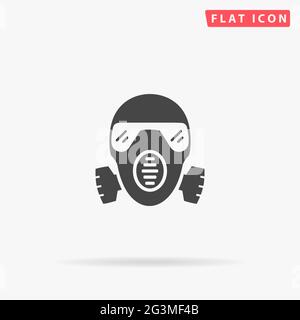 Gas Mask, Respirator flat vector icon. Hand drawn style design illustrations. Stock Vector
