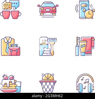 Morning routine RGB color icons set Stock Vector Image & Art - Alamy