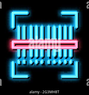 webshop scanning barcode neon glow icon illustration Stock Vector