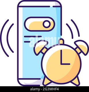 Alarm clock RGB color icon Stock Vector