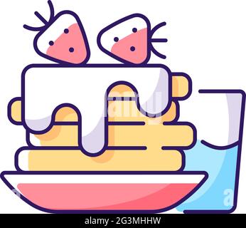Breakfast RGB color icon Stock Vector