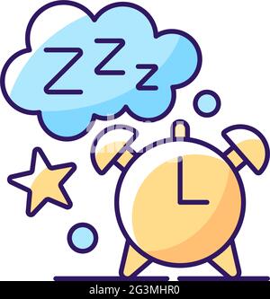 Sleep time RGB color icon Stock Vector