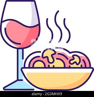 Dinner RGB color icon Stock Vector