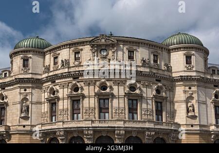 Upper facade of the Teatro Arriaga, theater Arriaga, Bilbao, Spain Stock Photo