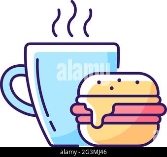 Lunch RGB color icon Stock Vector