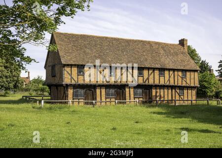 BEDFORD, UNITED KINGDOM - Jun 14, 2021: The 15th century timbre framed Moot Hall in the village of Elstow, Bedfordshire. This was the birthplace of Jo Stock Photo