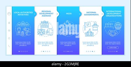Social unit development programs levels onboarding vector template Stock Vector
