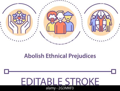 Abolish ethnical prejudices concept icon Stock Vector