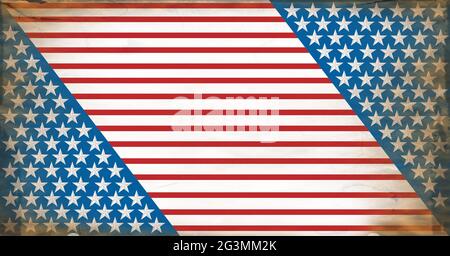 Composition of distressed american flag stars and stripes pattern Stock Photo