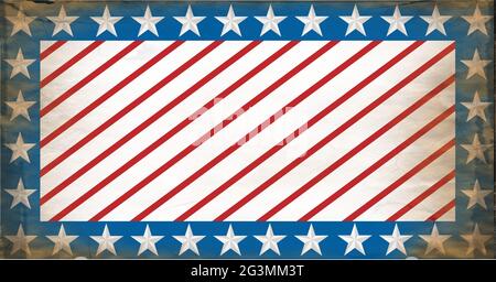 Composition of distressed american flag stars and diagonal stripes pattern Stock Photo