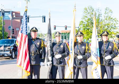 Quincy, Massachusetts, 2021 Quincy Flag Day Parade, 70th Anniversary Stock Photo