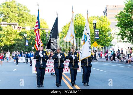 Quincy, Massachusetts, 2021 Quincy Flag Day Parade, 70th Anniversary Stock Photo