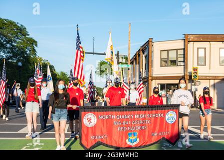 Quincy, Massachusetts, 2021 Quincy Flag Day Parade, 70th Anniversary Stock Photo