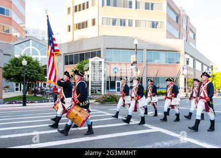 Quincy, Massachusetts, 2021 Quincy Flag Day Parade, 70th Anniversary Stock Photo