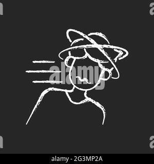 Fainting chalk white icon on dark background Stock Vector