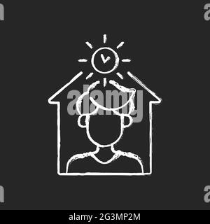 Avoid being out during day chalk white icon on dark background Stock Vector