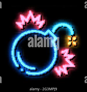 firework bomb neon glow icon illustration Stock Vector