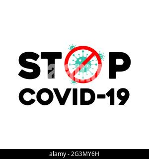 Stop covid-19 symbol icon. Vector illustration Stock Vector