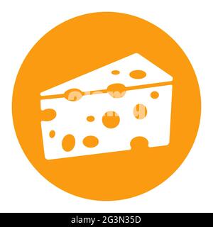 Piece of cheese white glyph icon. Farm animal sign. Graph symbol for your web site design, logo, app, UI. Vector illustration Stock Vector