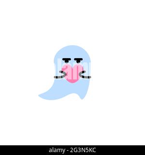 Ghost love. Vector logo in bold line style Stock Vector