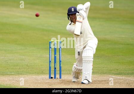 England's Sophia Dunkley in action batting during day two of the Women's International Test match at the Bristol County Ground. Picture date: Thursday June 17, 2021. Stock Photo