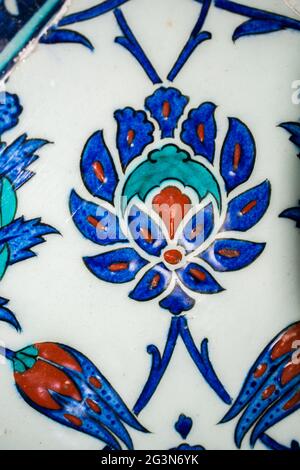 Ottoman ancient Handmade Turkish Tiles Stock Photo