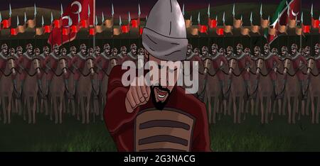 commander giving the order to attack on the battlefield Stock Photo - Alamy