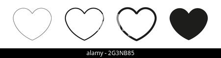 Heart vector icons. Set of love symbols isolated. Stock Vector