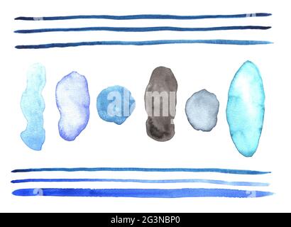 Set of hand painted abstract doodle elements. Stock Photo