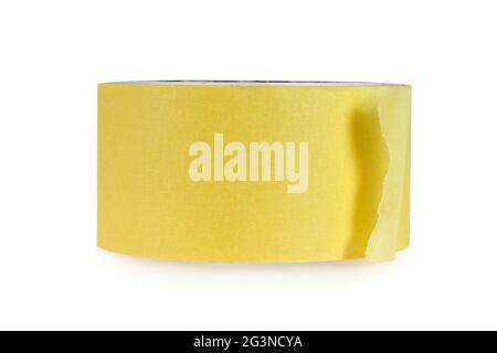 Premium Photo  Yellow paper masking tape on a blue background for wall  painting