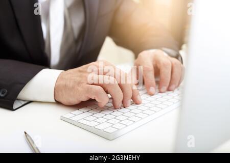 Business man using modern computer Stock Photo