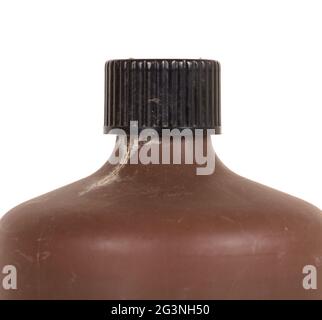 Photo developing equipment - Plastic bottle with chemicals Stock Photo