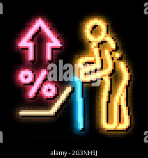 nail water percent neon glow icon illustration Stock Vector