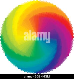 Single Mandala - Color Wheel - Circle / Flower in Rainbow Colors Stock Vector