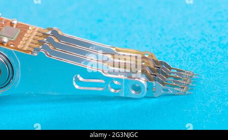 Part of an harddisk close-up details of the computer, selective focus ...