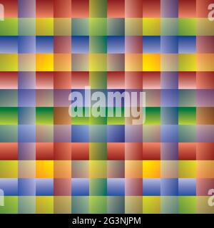 Background Pattern with Crossing Lines, Multicolored Squares, Fabric Style Design. Wallpaper Stock Vector