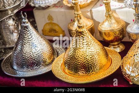 Turkish antique kitchen utensils plate Stock Photo