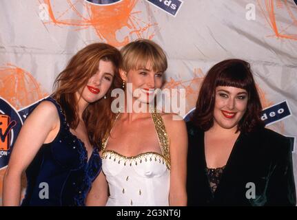 Wendy Wilson, Chynna Phillips, and Carnie Wilson during 1990 MTV Video Music Awards on September 06, 1990 at Universal Amphitheater in Los Angeles, California Credit: Ralph Dominguez/MediaPunch Stock Photo