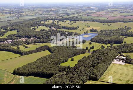 aerial view of the Harewood Estate near Leeds, West Yorkshire Stock Photo