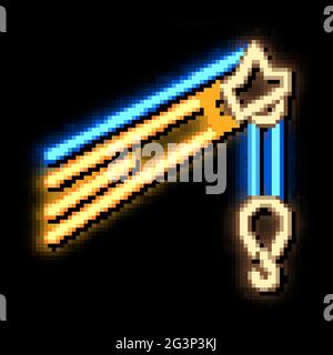 crane machine hook neon glow icon illustration Stock Vector