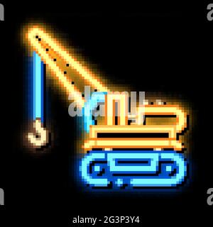 crane machine neon glow icon illustration Stock Vector