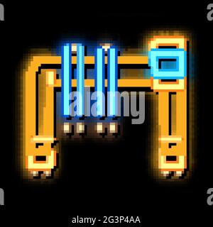 industry crane neon glow icon illustration Stock Vector