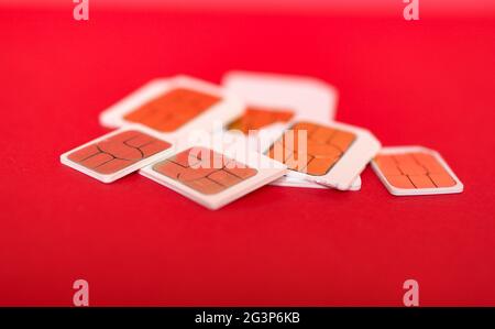 Mini micro and nano sim for phone Stock Photo