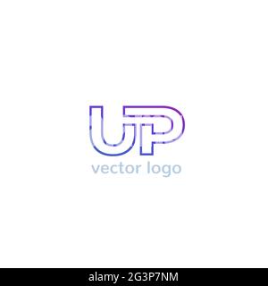 UP logo design, line letters Stock Vector