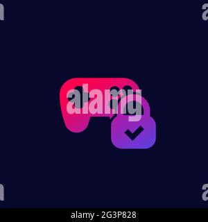 Parental control for games icon with gamepad Stock Vector