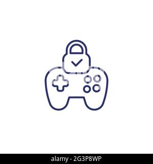 Parental control for games line icon Stock Vector