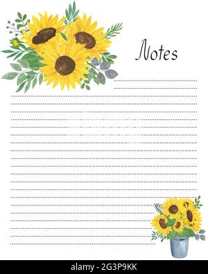 Decorative Sunflower Letter Writing Paper