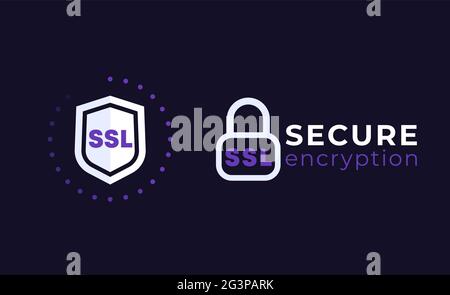 SSL secure icons on dark Stock Vector