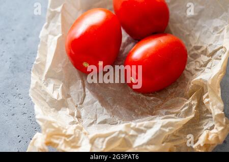 Rich Red Fresh Glossy Tomatoes Stock Photo