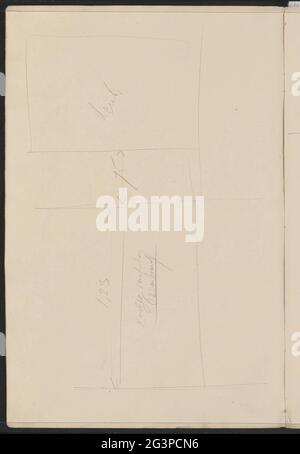 Architecture study. Leaf 2 Verso from a sketchbook with 17 sheets. Stock Photo